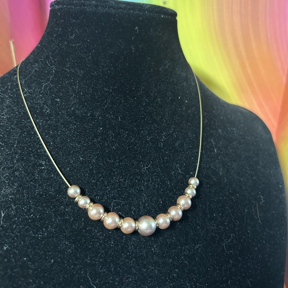Elegant Gold Pearl Necklace